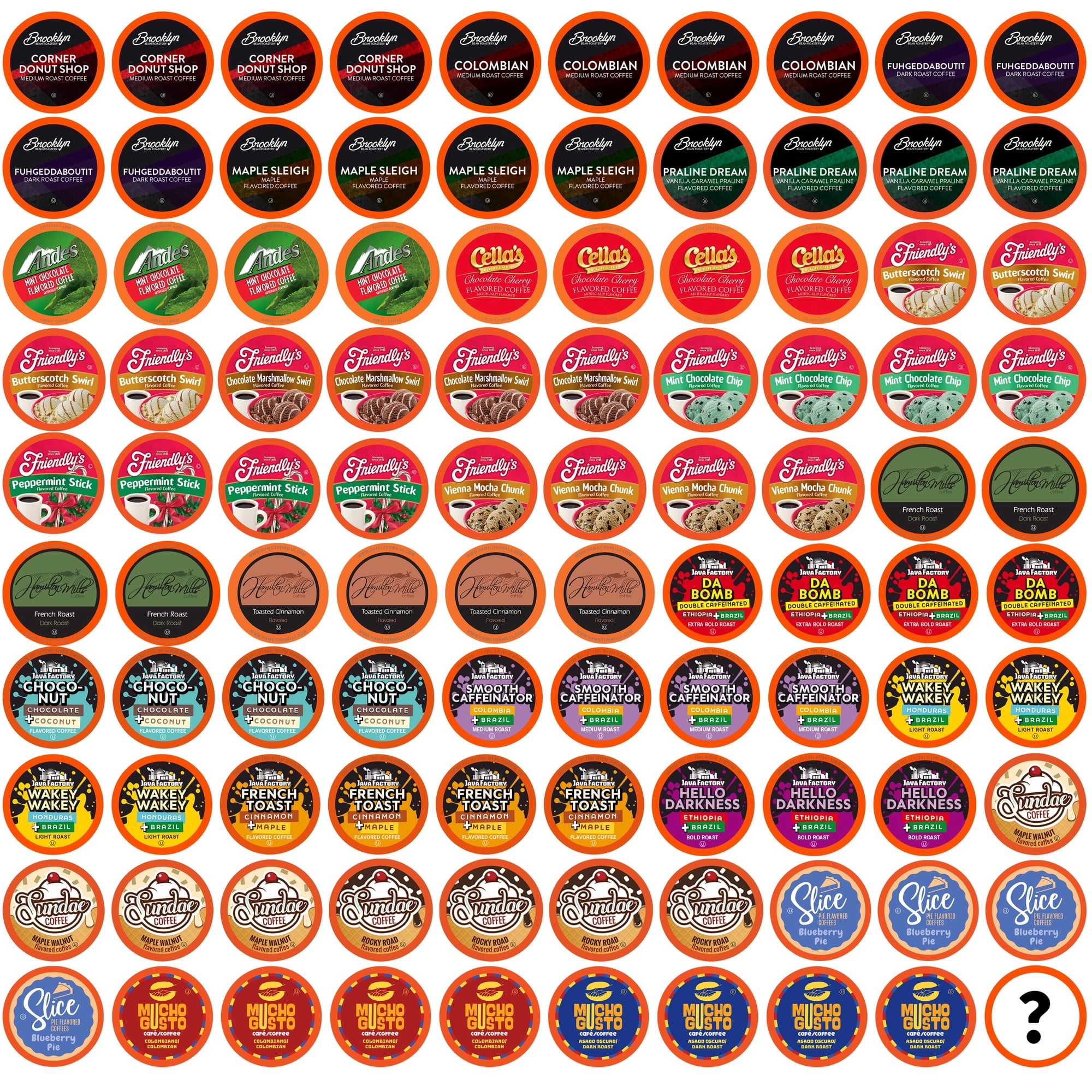 Two Rivers Coffee Mega Coffee Lovers Pods, Compatible with 2.0 Keurig K Cup Brewers, Assorted Variety Sampler Pack, 100 Count