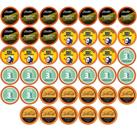 Two Rivers Coffee Light Roast Coffee Pods, Compatible with 2.0 Keurig K-Cup Brewers, Assorted Variety Sampler Pack, 40 Count