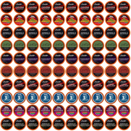 Two Rivers Coffee Bold Roast Coffee Pods for Single Serve Coffee Pod Brewers Including 2.0, Variety Sampler Pack, 100 Count