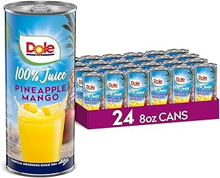 Dole 100% Pineapple Mango Juice, 8.0 Fl Oz, Pack of 24 | No Added Sugar, Excellent Source of Vitamin C