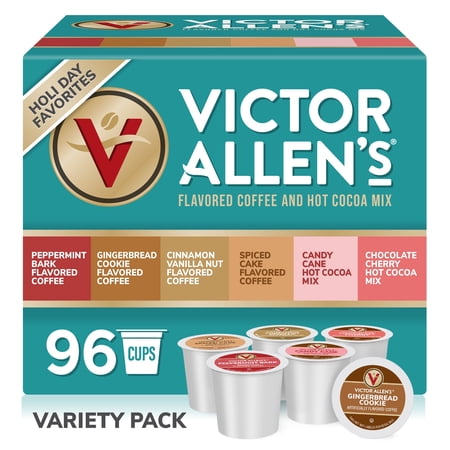 Holiday Favorites Coffee & Hot Cocoa Mix Variety Pack, 96 Count, Single Serve Cups & Coffee Pods for Keurig K-Cup Brewers