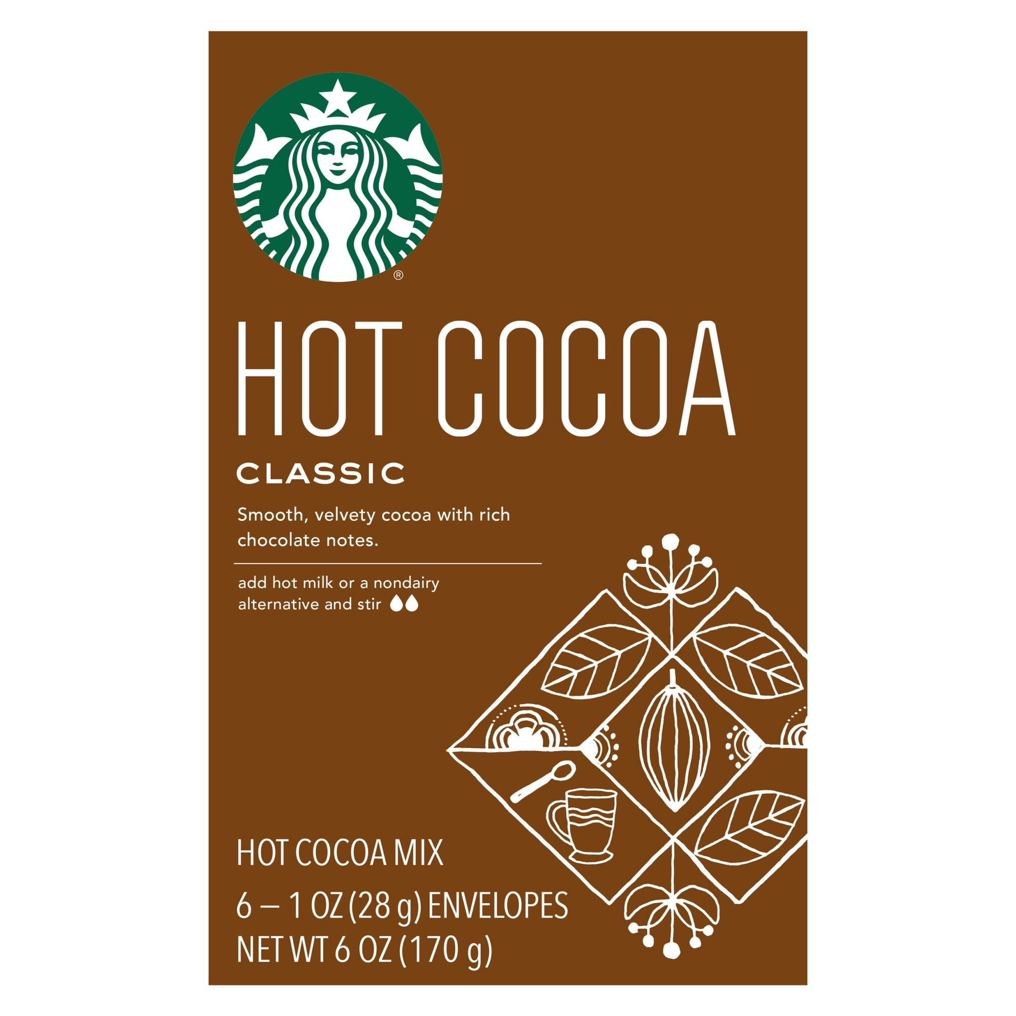 Starbucks Classic Hot Cocoa Mix, 6 Count Box