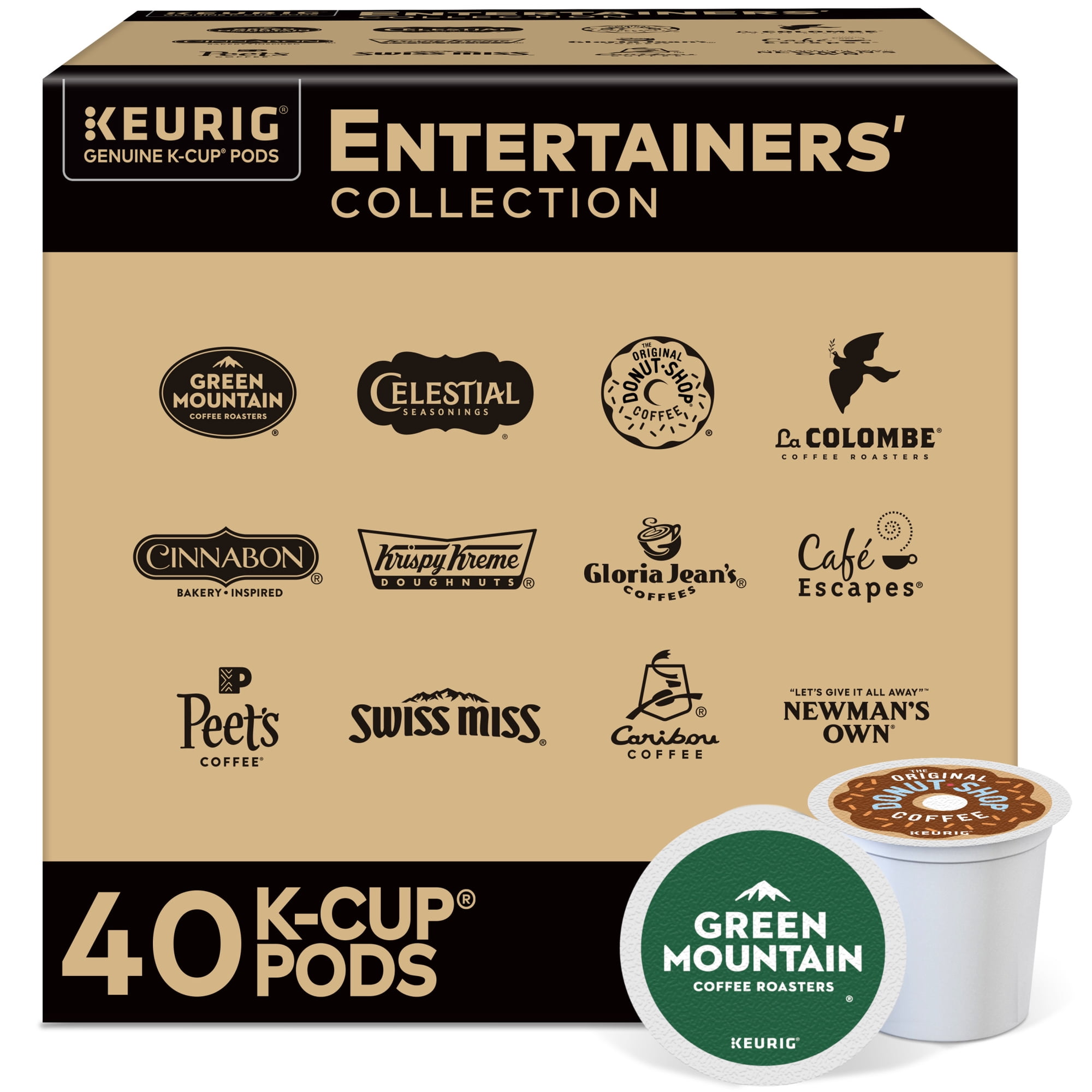 Keurig Entertainers' Collection K-Cup Coffee, Tea, and Cocoa Pods, 40 Count