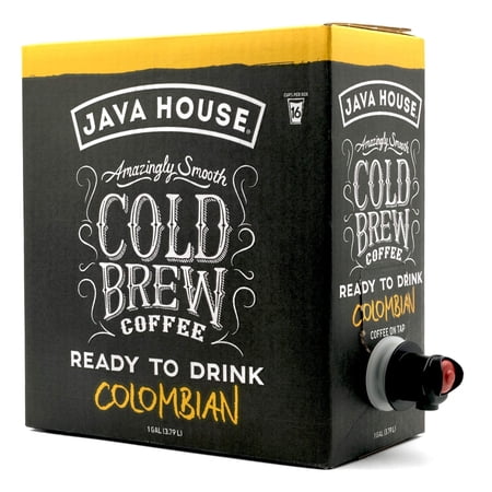 Java House Cold Brew Coffee on Tap - 100% Arabica Medium Roast with Chocolate & Caramel Notes - 1 Gallon (16 Servings) - Ready to Drink