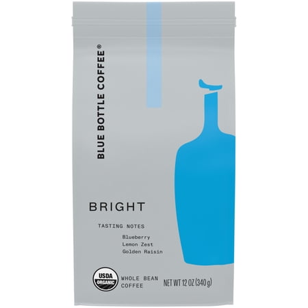 Blue Bottle Coffee, Bright, Organic Gourmet, Light Roast, Whole Bean, 12 oz