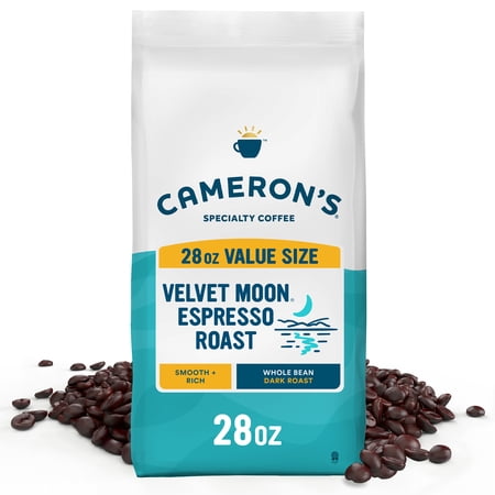 Cameron's Coffee Velvet Moon Dark Roast Whole Bean Arabica Coffee, Smooth & Rich, 28 oz Bag