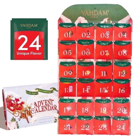 VAHDAM Premium Assorted Tea Gift Set, Folding Presentation Box | 24 Unique Flavors - Gourmet Tea Variety Pack | Elegant Gift Box for Adults, Men and Women