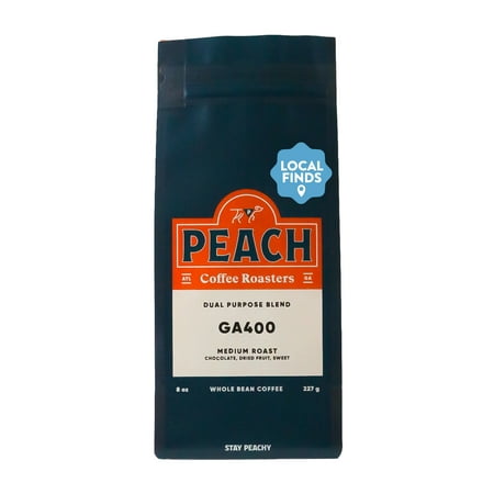 Local Peach Coffee Roasters, GA 400 Blend, Medium Roast, Whole Bean Coffee, 8oz