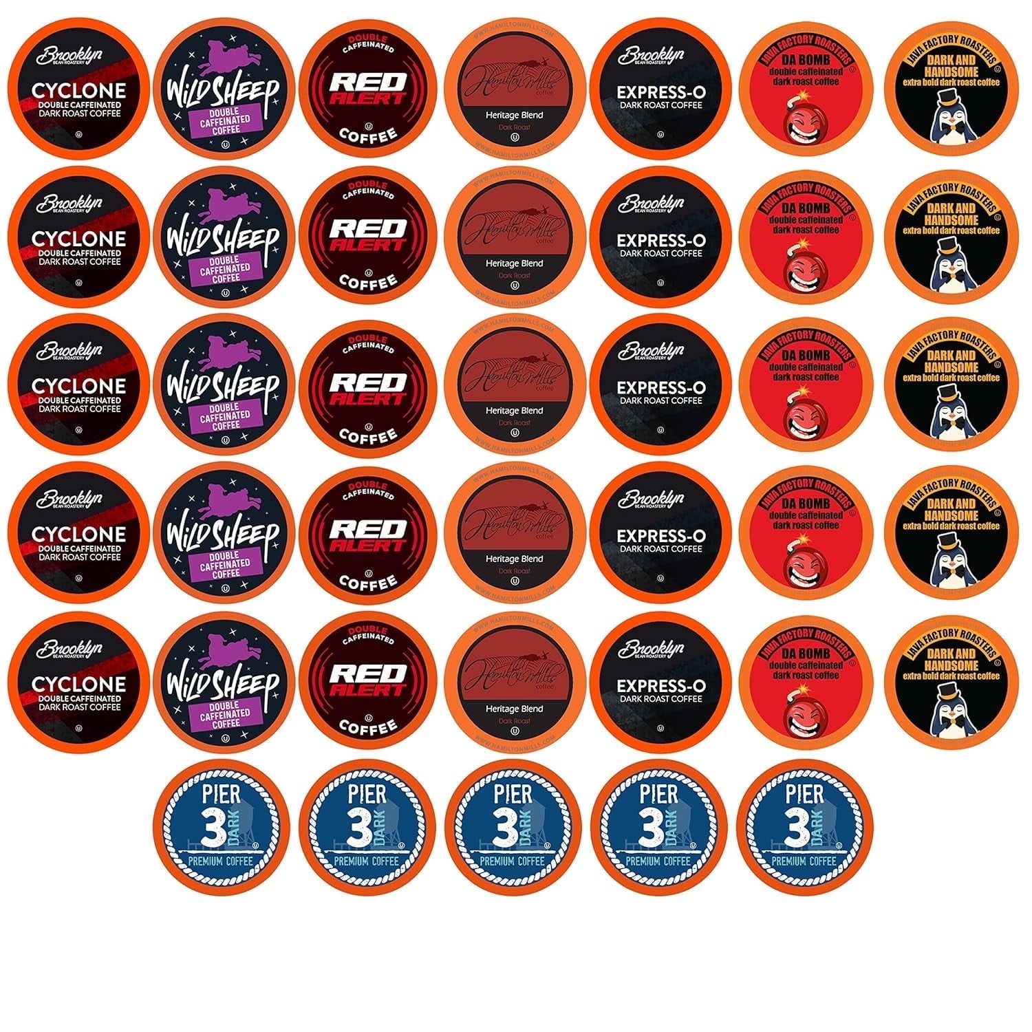 Best of the Best High Caffeine Coffee Pods for Keurig Coffee Brewer, Assorted Variety 40-Pack