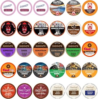 Crazy Cups Custom Variety Pack Coffee Pods | Dark Roast and Bold Flavors | Single Serve Cups for Keurig K-Cup Machines | Robust Assortment with No Duplicates | 30 Count Coffee Gift for Mothers