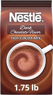Nestle Hot Chocolate Mix, Dark Chocolate Flavor, 1.75 lb Bulk Bag | Hot cocoa beverage mix; just add hot water; whipper mix; ideal for offices, hopitality and self-serve beverage stations
