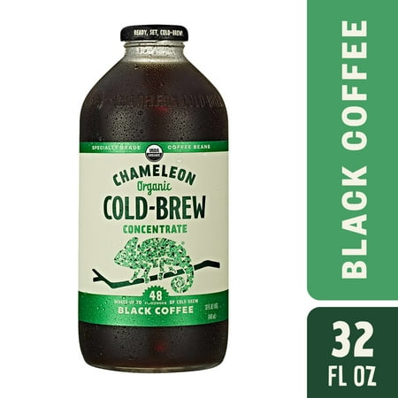 Chameleon Organic Cold Brew Concentrate Black Coffee, 32 fl oz