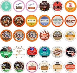 Custom Variety Pack Perfect Samplers Coffee Tea Cider Cappuccino Hot Chocolate Single Serve Cups For Keurig K Cup Brewers Variety Pack Sampler 30 Sampler All unique cups no duplicates, Mix, 30 Count