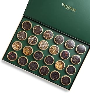 VAHDAM, Luxury Tea Gift Set | 24 Unique Loose Leaf Teas in Tin Caddies - Premium Tea Gift Box |Gluten Free & Non GMO | Gifts for Women, Men & Adult