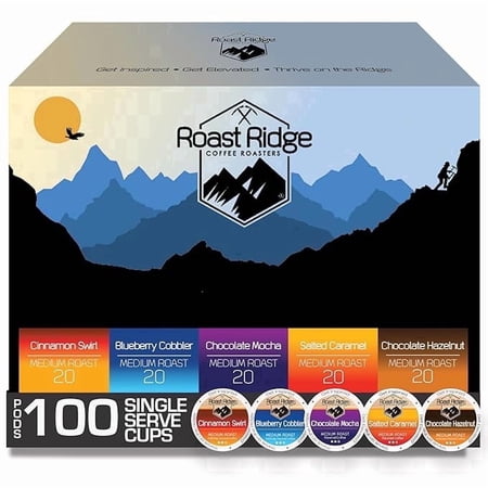 Roast Ridge Coffee Pods for Keurig K-Cup Brewers, Medium Roast, Variety Pack, 100 count
