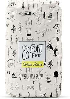 Mt. Comfort Coffee Costa Rica Medium Roast, 2.5lb - Sourced From Local, Costa Rican Coffee Farms - Roasted Whole Bean