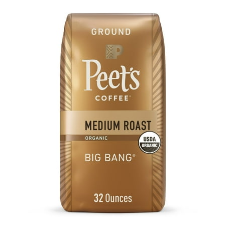 Peet's Coffee Organic Big Bang, Medium Roast Ground Coffee, 32 oz Bag