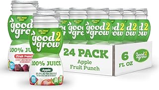 good2grow 100% Apple Juice & Fruit Punch Juice for Kids, 6 fl oz, 24 Pack | Reusable Bottle, No Sugar Added, Source of Vitamin C, Spill Proof Tops Not Included