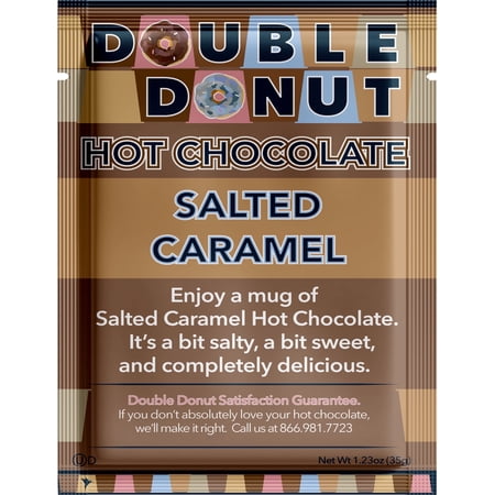 Double Donut Salted Caramel Hot Chocolate, Flavored Hot Chocolate Packets, Salted Caramel Hot Cocoa Mix, 18 Count