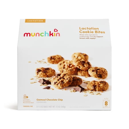 Munchkin Oatmeal Chocolate Chip Lactation Cookie Bites, Baked, 8 Count