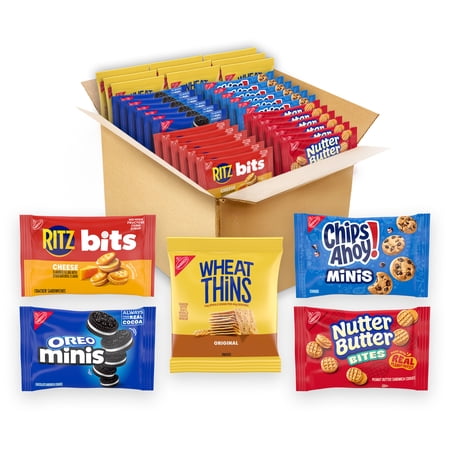 OREO, CHIPS AHOY!, Nutter Butter, RITZ & Wheat Thins Cookie & Cracker Variety Pack, 50 Snack Packs