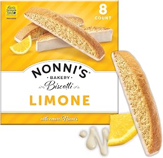 Nonni's Limone Biscotti Lemon Gourmet Cookies, Individually Wrapped, 8ct
