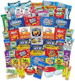 Snacks Variety Pack 60 Count for Adults, Kids, Students by The LakeHouse | Snacks Variety Pack for Adults - Sweet and Salty - Soldiers - Camp Care Package Gift Basket - College Treats, Office Snacks