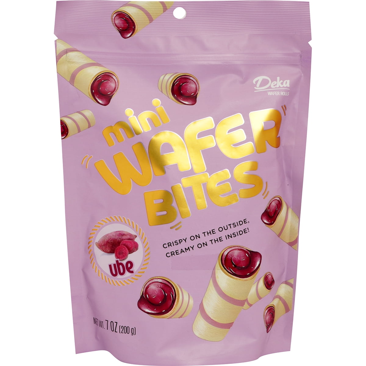 Deka Ube Mini Wafer Bites Creme Filled Rolled Wafers 6.35 oz (pack of 1)