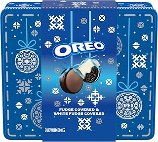 Oreo Fudge and White Fudge Covered Chocolate Sandwich Cookies, Holiday Cookies, 16.3 Ounce