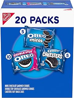 Oreo Lovers Variety Pack, Cookies & Snack Cakes, 20 Snack Packs | OREO Minis, OREO Double Stuf Chocolate Sandwich Cookies, OREO Cakesters Soft Snack Cakes, Individually Wrapped