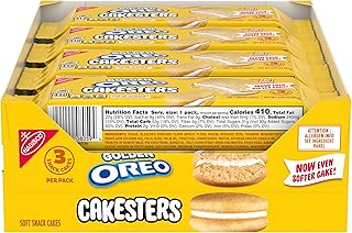 Oreo Golden Cakesters Soft Snack Cakes, 8-3.03 oz Snack Packs | 3 Snack Cakes Per Pack, Individually Wrapped