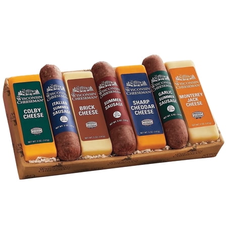 The Wisconsin Cheeseman Cheese and Sausage Combo - Premium Gift for Charcuterie Boards