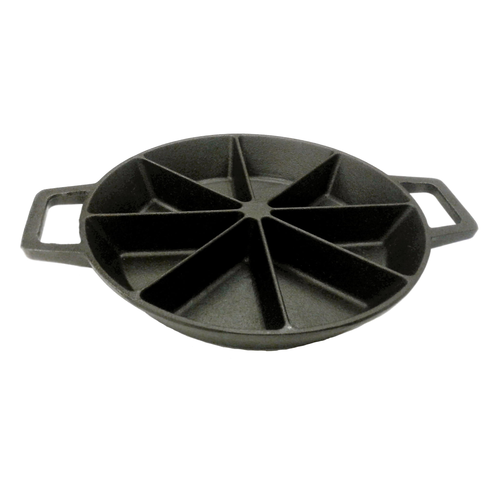 Bayou Classic 7478 10-in Cast Iron Wedge Cornbread Skillet Features Side Loop Handles For Easy Transport Bakes 8 Wedges of Cornbread
