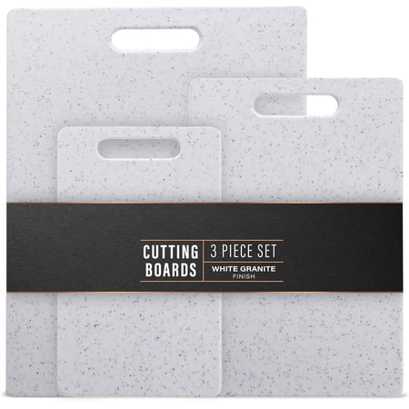 3-Piece Large Plastic Cutting Boards for Kitchen Prep and Serving - Plastic Cutting Board Sets - Deli and Meat Cutting Boards - Kitchen Gadget Gifts