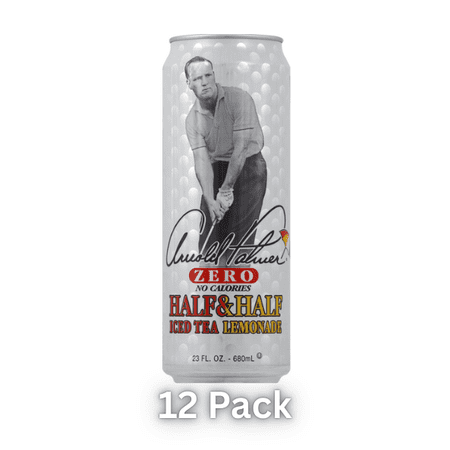 AriZona Half & Half Iced Tea Lemonade, Zero Sugar, 23 fl oz Cans, Pack of 12