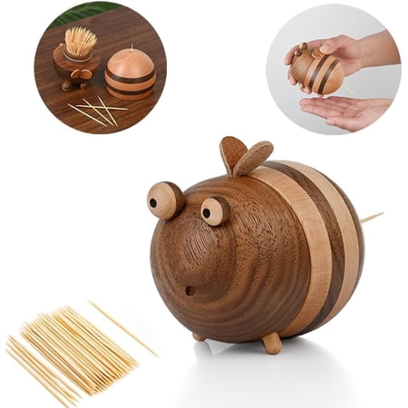 Bee Toothpick Holder Dispenser - Unique Kitchen Gadgets for Home Decor and Gifts, Cute Kitchen Accessories for Bee Lovers, Bee Decor - Perfect Kitchen Gifts Idea--Includes 150 Pcs Toothpicks