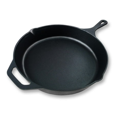 AK Products 12-Inch Pre-Seasoned Cast Iron Skillet | Versatile and Durable Frying Pan for Cooking, Baking & Grilling | Heavy-Duty Non-Stick Cookware with Secure Grip Handle