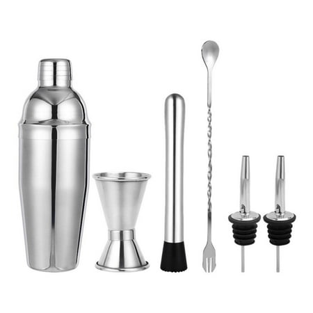 BadyminCSL Household Items on Clearance under $10 6Pcs/Set Cocktail Shaker Stainless Steel Bartender Tool Mixer Drink Bar 750Ml