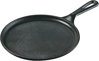 Lodge Pre-Seasoned Cast Iron Round Griddle, 8 Inches | Round Cast Iron Griddle for Pancakes, Tortillas & More, Induction, Grill, Oven & Campfire Compatible, PFAS-Free