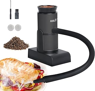 BORUIT Smoking Gun Cocktail Smoker Gun Includes Wood Chips and Accessories,Portable Drink Smoker,Indoor Food Smoker Infuser Kit for Cocktails,Meat,BBQ,Cheese,Veggies & Sous Vide(Black)