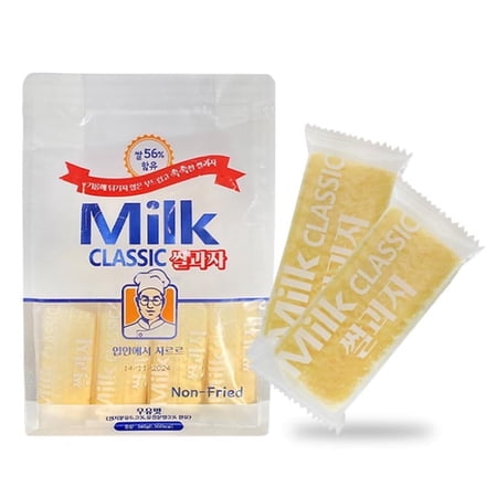 Milk Classic Korean Rice Snack, Sweet Crispy Rice Crackers, 24 Packs, 8.47 oz