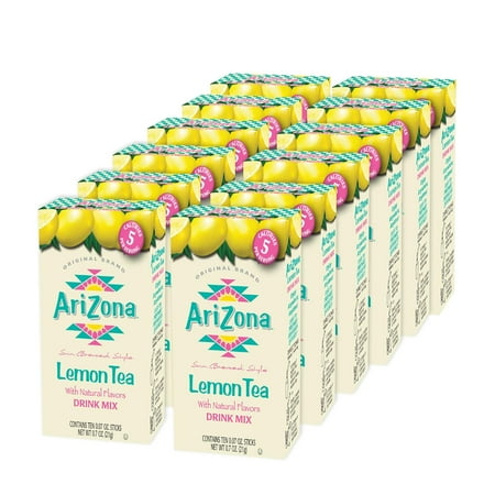 AriZona Lemon Tea - On-the-Go Powdered Drink Mix, 0.07oz 120 Count - 10ct Boxes (Pack of 12)