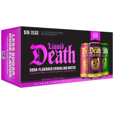 Liquid Death Soda-Flavored Sparkling Water Variety Pack, 12 fl. oz., 18 pk.