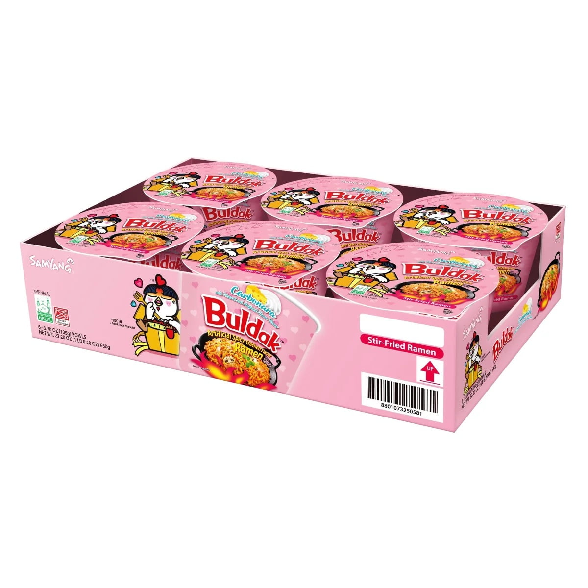 Samyang Buldak Ramen Carbonara, Spicy Chicken, 3.7 Ounce (Pack of 6)