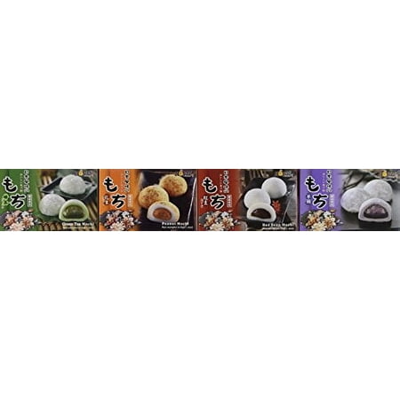 Royal Family Japanese Mochi Variety Pack Including Red Bean, Taro, Green Tea and Peanut, 29.6 oz