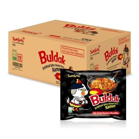 Samyang Buldak (Korean) Hot Spicy Chicken Stir Fried Ramen (Noodles) 4.94 oz (Pack of 20)