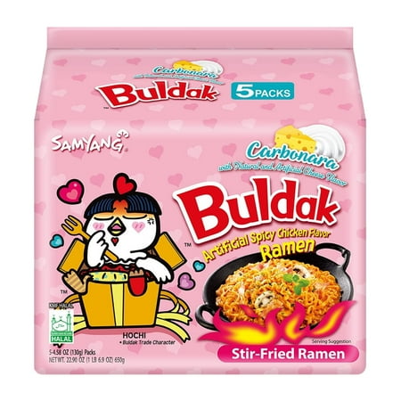 5 packsSAMYANG Carbo Buldak Hot Chicken Flavor Ramen Stir Fried Instant Noodle Korean Hot Noodle