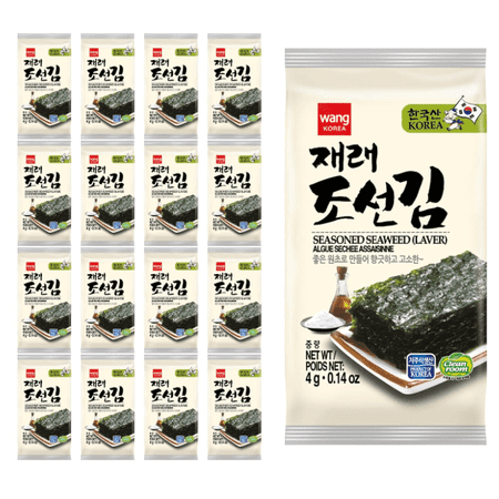 Crispy Roasted Seaweed Snack Sheets, Lightly Salted Korean Style Seaweed, Thin & Crunchy Snack, Low Calorie, Gluten Free, Vegan, Keto Friendly, Individually Packed - 0.14 oz x 16 Packs