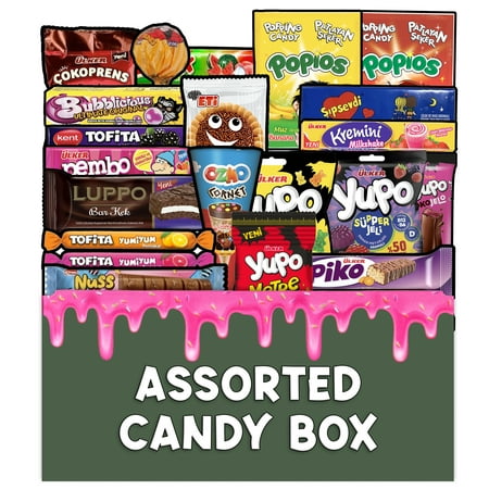 Foreign Candy Gift Box - 20pcs Exotic Sweets & Snacks - Turkish Candy Box - International Treat Box Variety Pack - Foreign Country Snack Assortment