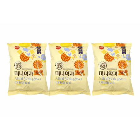 Mini Yakgwa Korean Honey Ginger Cookies, Individually Wrapped Traditional Korean Snack, Soft & Chewy Dessert, 3 Pack